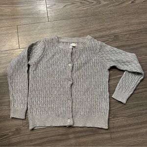 EUC Gymboree Girls Silver Metallic Cardigan sz M(7/8)
